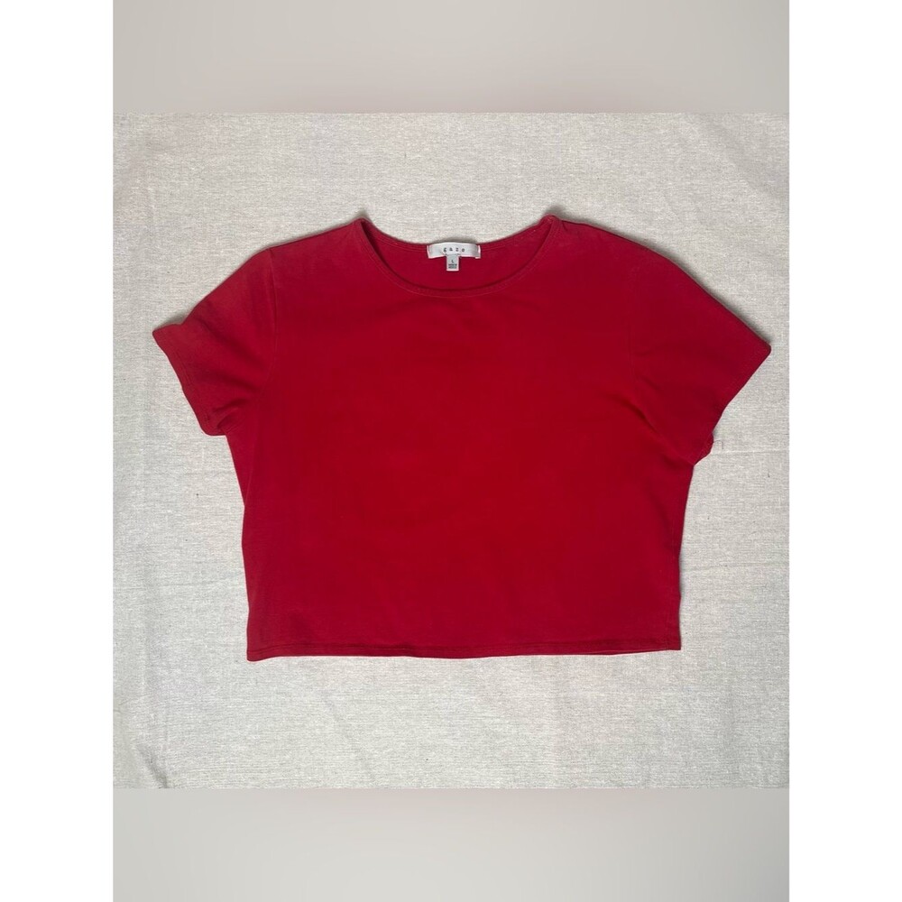 Gaze l Red Short Sleeve Cropped Baby Tee | Large - Picture 1 of 5